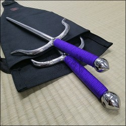 Sai 7 - Stainless steel polished finish with purple cord