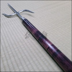 Nunti Bo  - Purple Heart with stainless steel polished manji
