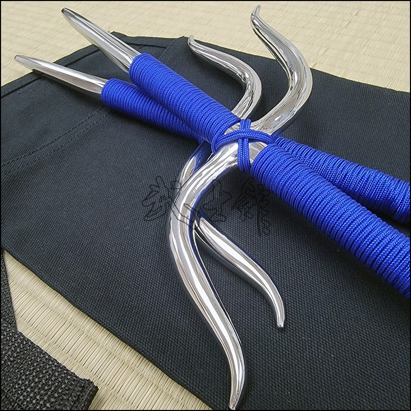 Manji Sai 1 - Stainless steel polished finish with blue cord