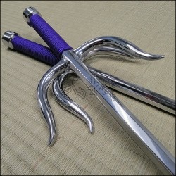 Sai 1 - Stainless steel polished finish with purple cord