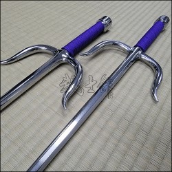 Sai 1 - Stainless steel polished finish with purple cord