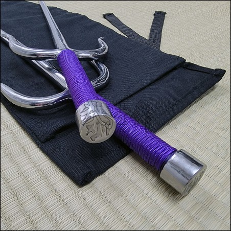 Sai 2 - Stainless steel polished finish with purple cord