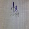 Sai 4 - Stainless steel polished finish with purple cord