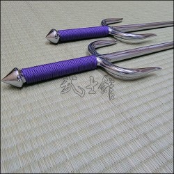 Sai 4 - Stainless steel polished finish with purple cord