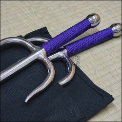 Sai 6 - Stainless steel polished finish with purple cord
