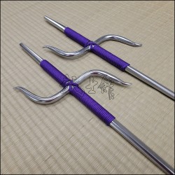 Manji Sai 1 - Stainless steel polished finish with purple cord