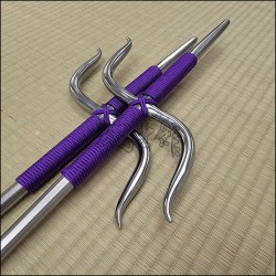 Manji Sai 1 - Stainless steel polished finish with purple cord