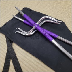 Manji Sai 1 - Stainless steel polished finish with purple cord