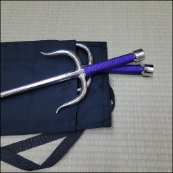 Sai 1 - Stainless steel polished finish with purple cord