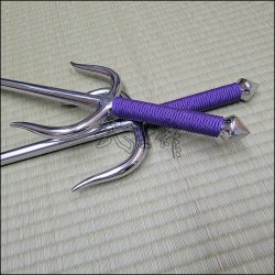 Sai 4 - Stainless steel polished finish with purple cord