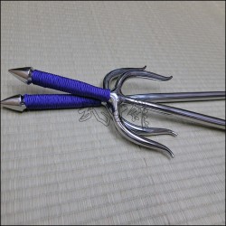 Sai 5 - Stainless steel polished finish with purple cord