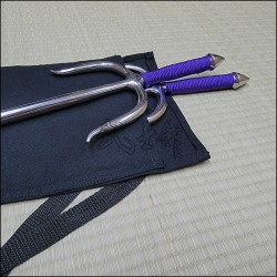 Sai 5 - Stainless steel polished finish with purple cord