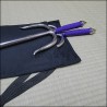 Sai 5 - Stainless steel polished finish with purple cord