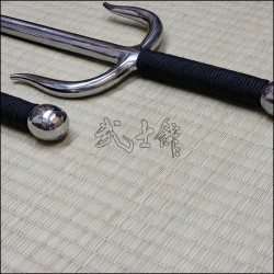 Sai 6 - Stainless steel polished finish with black cord