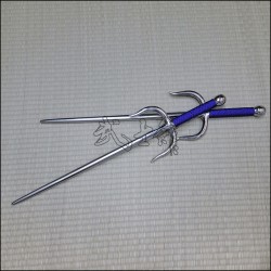 Sai 6 - Stainless steel polished finish with purple cord