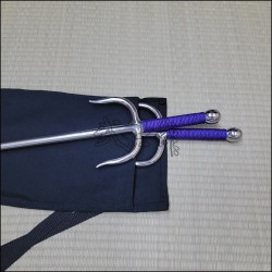 Sai 6 - Stainless steel polished finish with purple cord