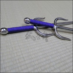 Sai 6 - Stainless steel polished finish with purple cord