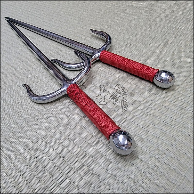 Sai 6 - Stainless steel polished finish with red cord