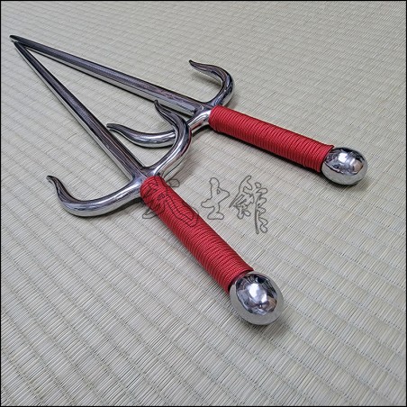 Sai 6 - Stainless steel polished finish with red cord