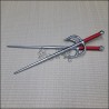 Sai 6 - Stainless steel polished finish with red cord